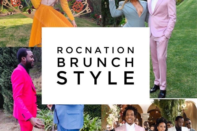 A Bosses' Brunch: Rock Nation Host Annual Brunch in Los Angeles California. Beyoncé in Murano Fancesco, Jay Z in Davidson Frere, Rihanna in Bottega Veneta and so Much More!!